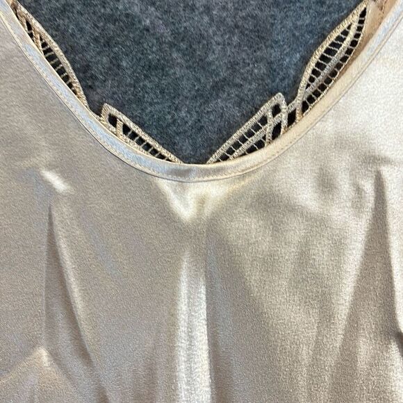 NWT CABERNET Women’s Camisole Satin Lace Trim Sleeveless Champagne Size Large - Picture 9 of 14
